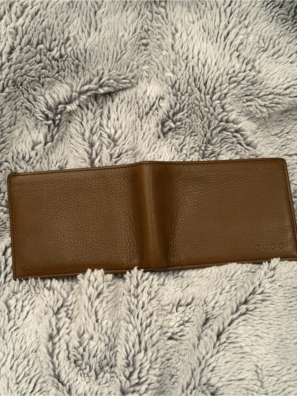 Gucci Brown Pebbled Leather Bifold Wallet